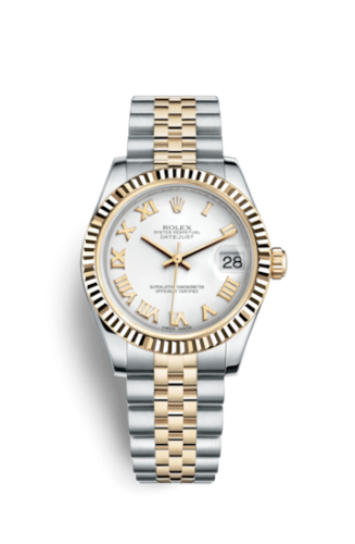 Rolex Datejust 31 Rolesor Yellow Fluted / Jubilee / White Roman 178273-0073