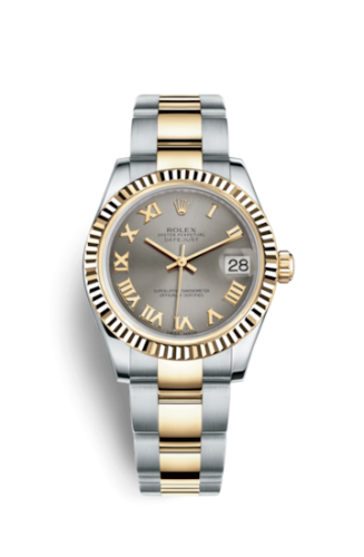 Rolex Datejust 31 Rolesor Yellow Fluted / Oyster / Steel Roman 178273-0088