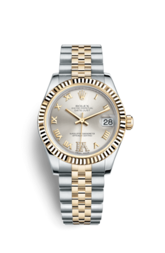 Rolex Datejust 31 Rolesor Yellow Fluted / Jubilee / Silver Roman 178273-0091