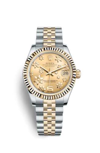 Rolex Datejust 31 Rolesor Yellow Fluted / Jubilee / Champagne Floral 178273-0092