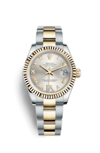 Rolex Datejust 31 Rolesor Yellow Fluted / Oyster / Silver Roman 178273-0094