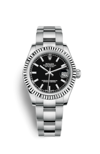 Rolex Datejust 31 Stainless Steel Fluted / Oyster / Black 178274-0034