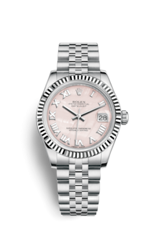 Rolex Datejust 31 Stainless Steel Fluted / Jubilee / Pink MOP Roman 178274-0044
