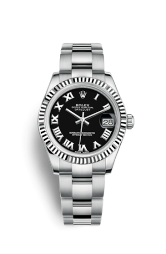 Rolex Datejust 31 Stainless Steel Fluted / Oyster / Black - Roman 178274-0078