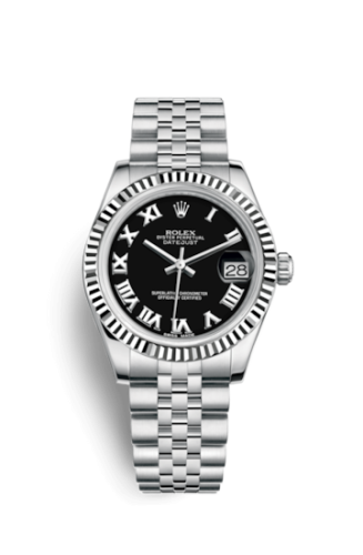 Rolex Datejust 31 Stainless Steel Fluted / Jubilee / Black - Roman 178274-0079