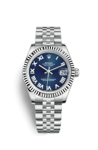Rolex Datejust 31 Stainless Steel Fluted / Jubilee / Blue - Roman 178274-0081