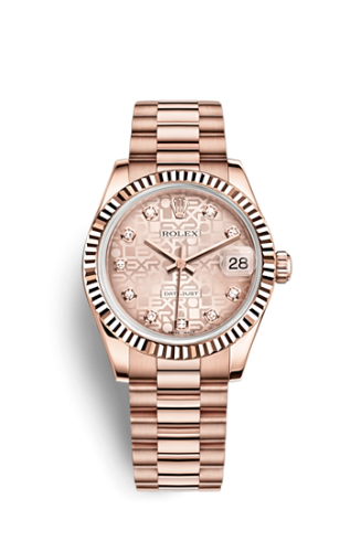 Rolex Datejust 31 Everose Fluted / President / Pink Computer 178275f-0002