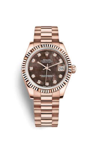 Rolex Datejust 31 Everose Fluted / President / Black MOP 178275f-0003
