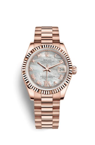 Rolex Datejust 31 Everose Fluted / President / MOP Roman 178275f-0034