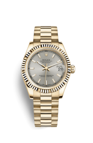 Rolex Datejust 31 Yellow Gold Fluted / President / Silver 178278-0028
