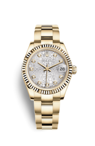 Rolex Datejust 31 Yellow Gold Fluted / Oyster / Silver Computer 178278-0031