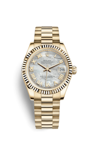 Rolex Datejust 31 Yellow Gold Fluted / President / MOP Roman 178278-0038