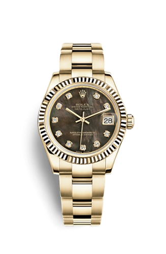 Rolex Datejust 31 Yellow Gold Fluted / Oyster / Black MOP 178278-0113