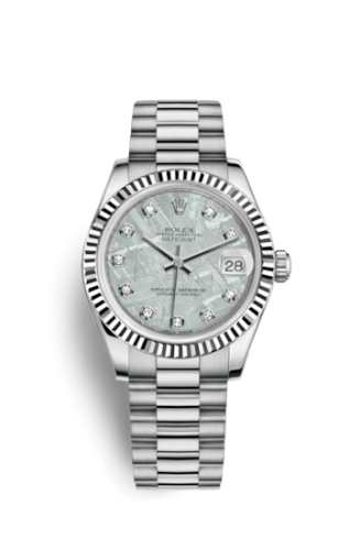 Rolex Datejust 31 White Gold Fluted / President / Meteorite 178279-0008