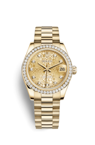 Rolex Datejust 31 Yellow Gold Diamond / President / Champagne Computer 178288-0021