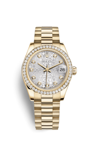 Rolex Datejust 31 Yellow Gold Diamond / President / Silver Computer 178288-0028