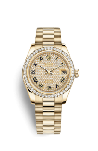 Rolex Datejust 31 Yellow Gold Diamond / President / Paved Roman 178288-0032
