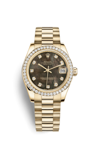 Rolex Datejust 31 Yellow Gold Diamond / President / Black MOP 178288-0045