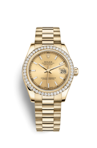 Rolex Datejust 31 Yellow Gold Diamond / President / Champagne 178288-0046