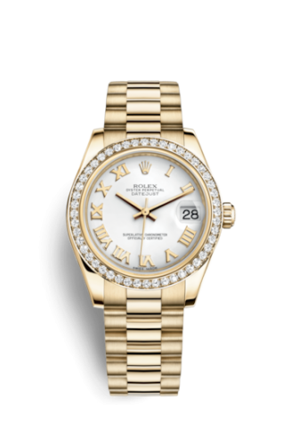 Rolex Datejust 31 Yellow Gold Diamond / President / White Roman 178288-0048