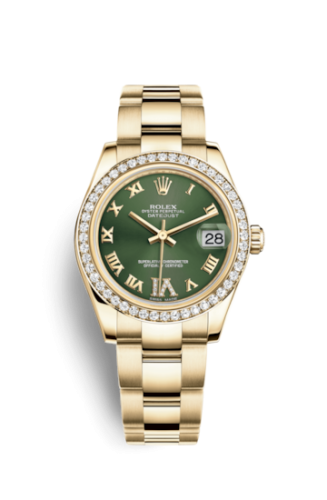 Rolex Datejust 31 Yellow Gold Diamond / Oyster / Olive Roman 178288-0055