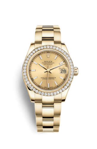 Rolex Datejust 31 Yellow Gold Diamond / Oyster / Champagne 178288-0059