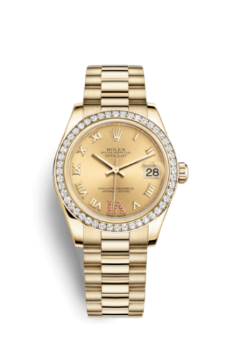 Rolex Datejust 31 Yellow Gold Diamond / President / Champagne Roman 178288-0064