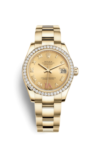 Rolex Datejust 31 Yellow Gold Diamond / Oyster / Champagne Roman 178288-0065