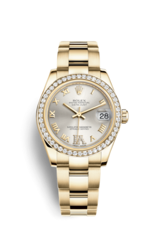 Rolex Datejust 31 Yellow Gold Diamond / Oyster / Silver Roman 178288-0067