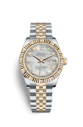 Rolex Datejust 31 Rolesor Yellow Fluted Diamond / Jubilee / MOP Roman 178313-0002