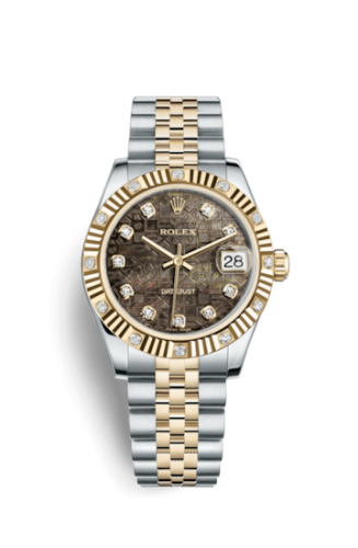 Rolex Datejust 31 Rolesor Yellow Fluted Diamond / Jubilee / Black MOP Computer 178313-0026