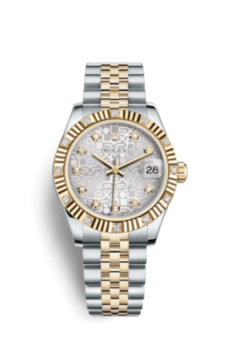 Rolex Datejust 31 Rolesor Fluted Diamond / Jubilee / Silver Computer 178313-0028