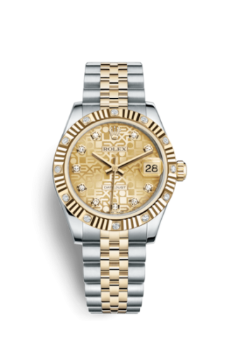 Rolex Datejust 31 Rolesor Fluted Diamond / Jubilee / Champagne Computer 178313-0030