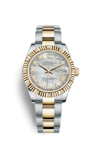 Rolex Datejust 31 Rolesor Yellow Fluted Diamond / Oyster / MOP Roman 178313-0033