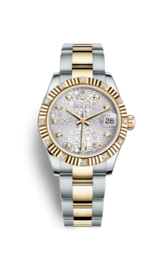 Rolex Datejust 31 Rolesor Fluted Diamond / Oyster / Silver Computer 178313-0034