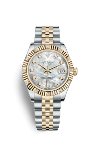 Rolex Datejust 31 Rolesor Yellow Fluted Diamond / Jubilee / MOP 178313-0035