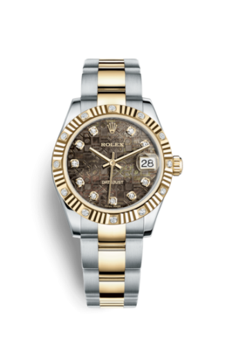 Rolex Datejust 31 Rolesor Yellow Fluted Diamond / Oyster / Black MOP Computer 178313-0054