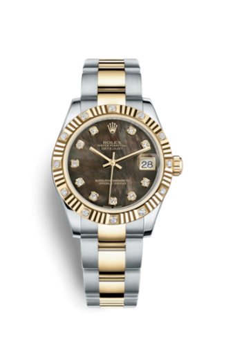 Rolex Datejust 31 Rolesor Yellow Fluted Diamond / Oyster / Black MOP 178313-0064