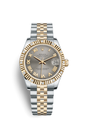 Rolex Datejust 31 Rolesor Yellow Fluted Diamond / Jubilee / Steel Roman 178313-0070