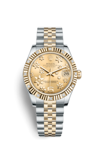 Rolex Datejust 31 Rolesor Yellow Fluted Diamond / Jubilee / Champagne Floral 178313-0073