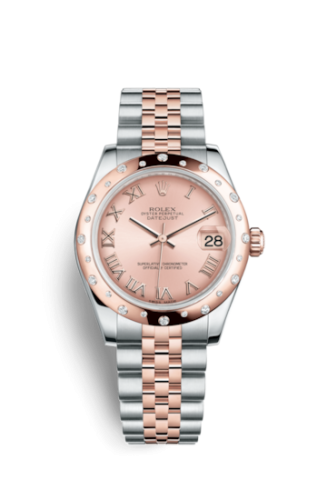 Rolex Datejust 31 Rolesor Everose Domed Diamond / Jubilee / Pink Roman 178341-0003
