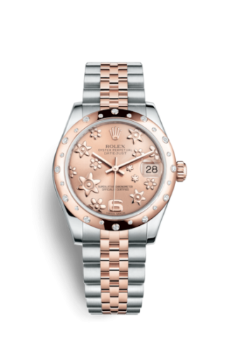 Rolex Datejust 31 Rolesor Everose Domed Diamond / Jubilee / Pink Floral 178341-0006