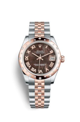 Rolex Datejust 31 Rolesor Everose Domed Diamond / Jubilee / Black MOP Roman 178341-0027
