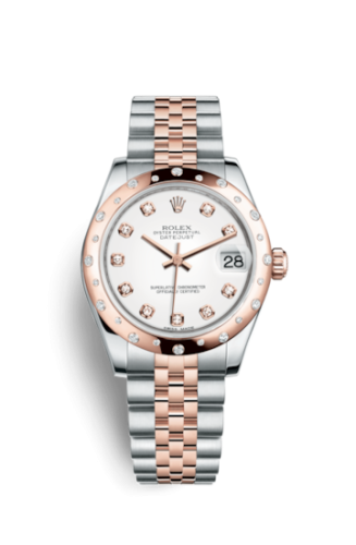 Rolex Datejust 31 Rolesor Everose Domed Diamond / Jubilee / White Diamond 178341-0044