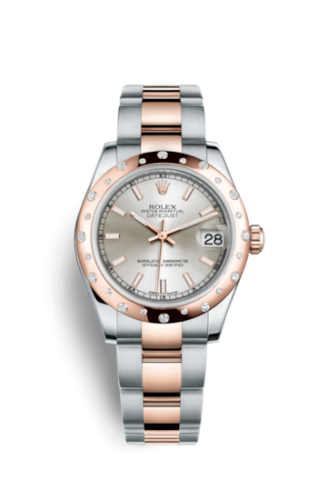 Rolex Datejust 31 Rolesor Everose Domed Diamond / Oyster / Silver 178341-0058
