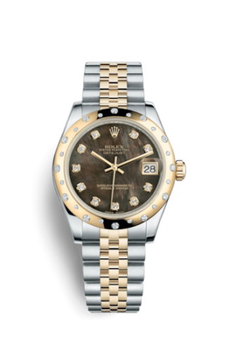 Rolex Datejust 31 Rolesor Yellow Domed Diamond / Jubilee / Black MOP 178343-0010