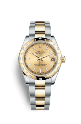 Rolex Datejust 31 Rolesor Yellow Domed Diamond / Oyster / Champagne 178343-0021