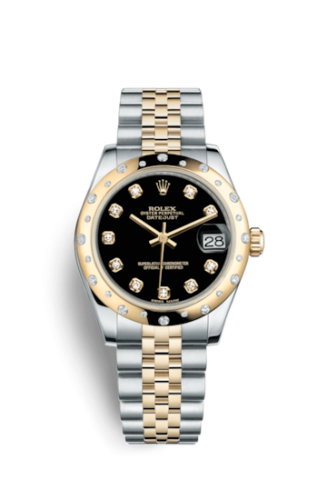 Rolex Datejust 31 Rolesor Yellow Domed Diamond / Jubilee / Black Diamond 178343-0024