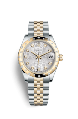 Rolex Datejust 31 Rolesor Yellow Domed Diamond / Jubilee / Silver Computer 178343-0025