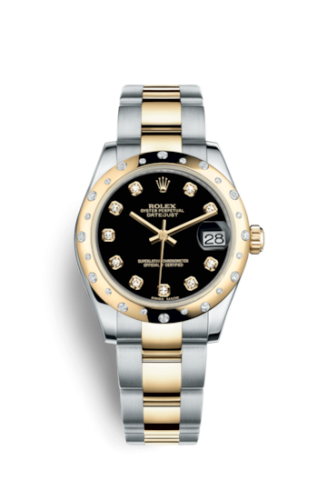 Rolex Datejust 31 Rolesor Yellow Domed Diamond / Oyster / Black Diamond 178343-0039